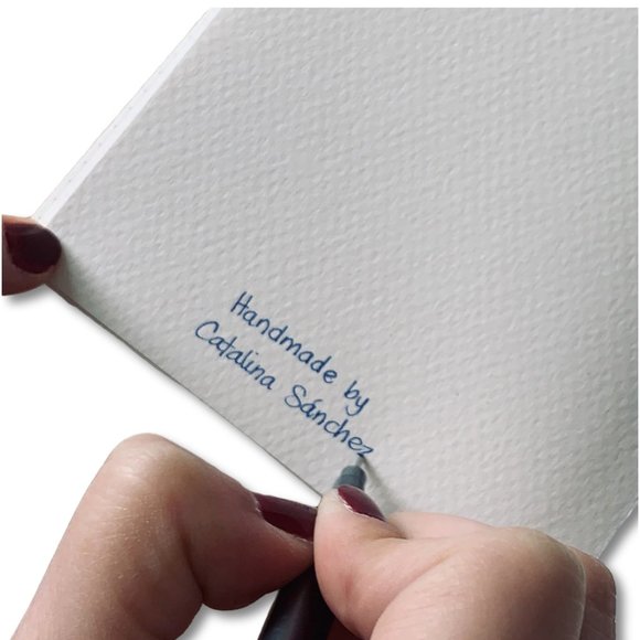 Catalina Sanchez Blue Textured Handcrafted Pocket Notebook - Picture 3 of 5